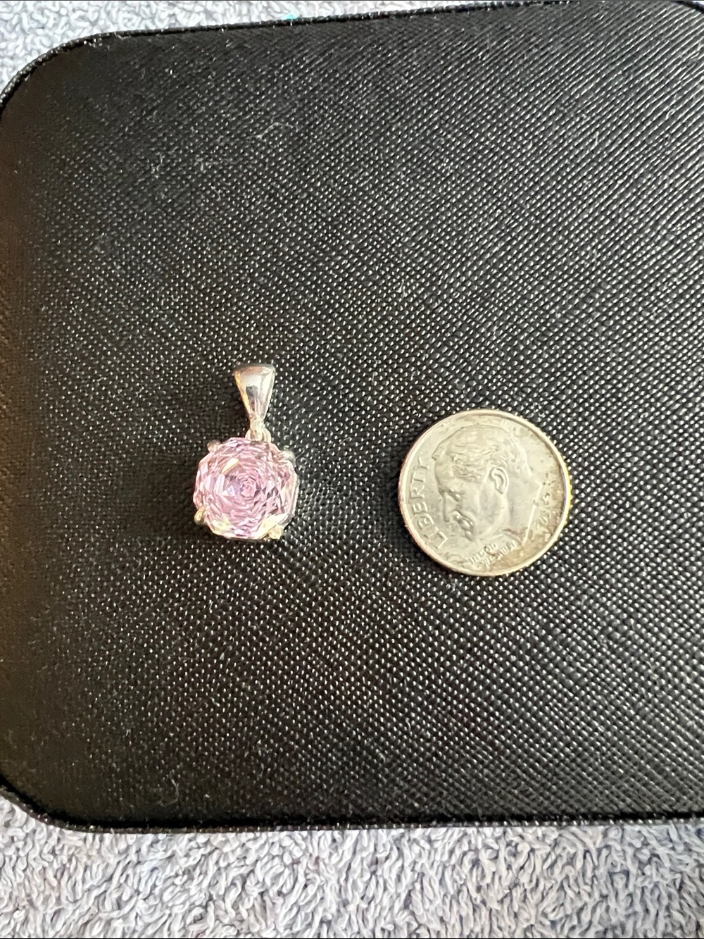 Sterling Silver Pink cz Pendant — Elegant Women’s Jewelry